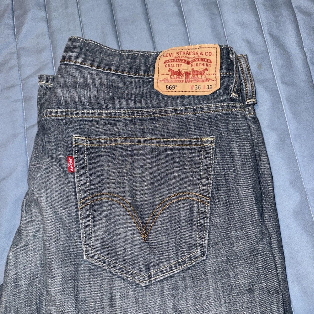 Levis 569 Jeans Mens Loose 569 Straight Leg Baggy 36x32